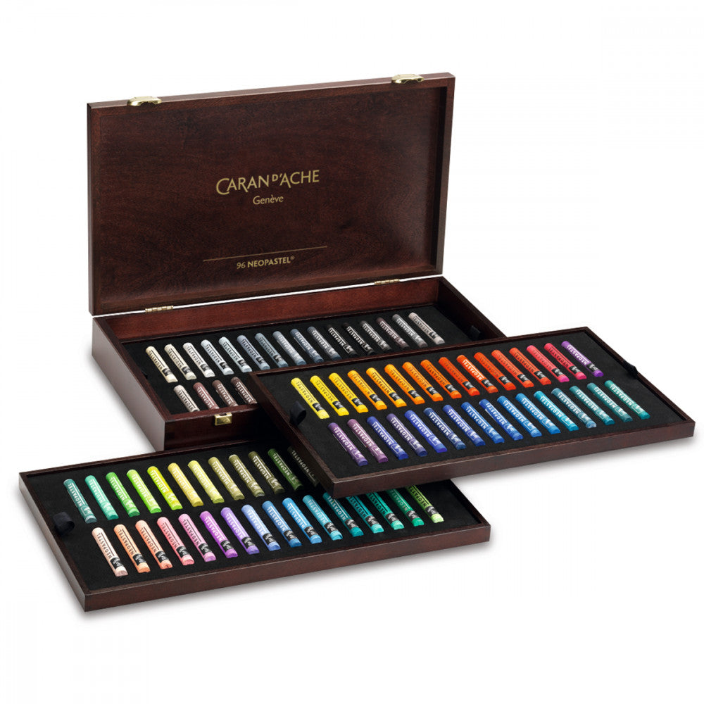 Pastel Oleoso Caran d'Ache Neopastel 96 Cores Estojo Madeira